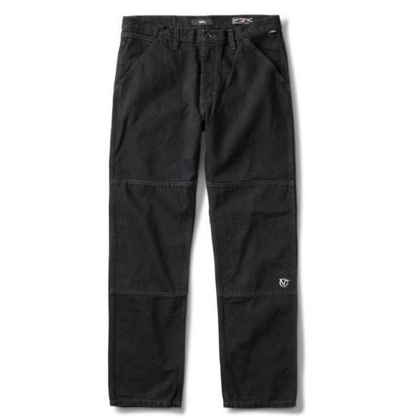 A pair of black VANS V96 Relaxed RZ pants with a zipper on the side.