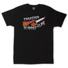 Black THRASHER SCARRED 4 LIFE T-SHIRT with a graphic of a knife and the text "Thrasher Scarred Life" in a stylized, jagged font.