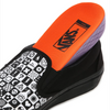 Vans slip on shoes in black and orange with a hint of the iconic checker pattern have been replaced with VANS X CULT SLIP ON PRO BLACK CHECKER.