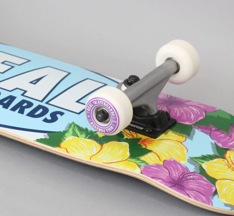 A REAL skateboard with a REAL BLOSSOMS COMPLETE 8.0 design on it.