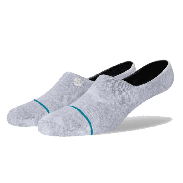 A pair of large STANCE SOCKS FOSSILIZED HEATHER GREY no-show socks against a white background.