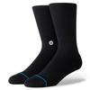 A pair of STANCE socks Icon black large with a blue stripe.