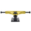 A yellow and black skateboard truck with THUNDER TRUCKS 148 GLD/BLK 24K HOLLOW LIGHTS (SET OF TWO) on a white background.