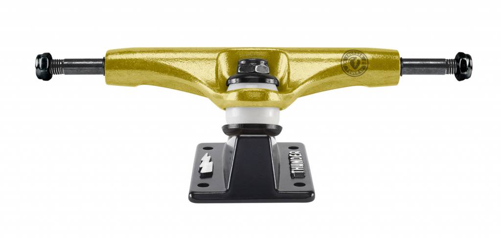 A THUNDER TRUCKS ELITE HOLLOW LIGHTS GOLD (SET OF TWO) skateboard truck on a white background.