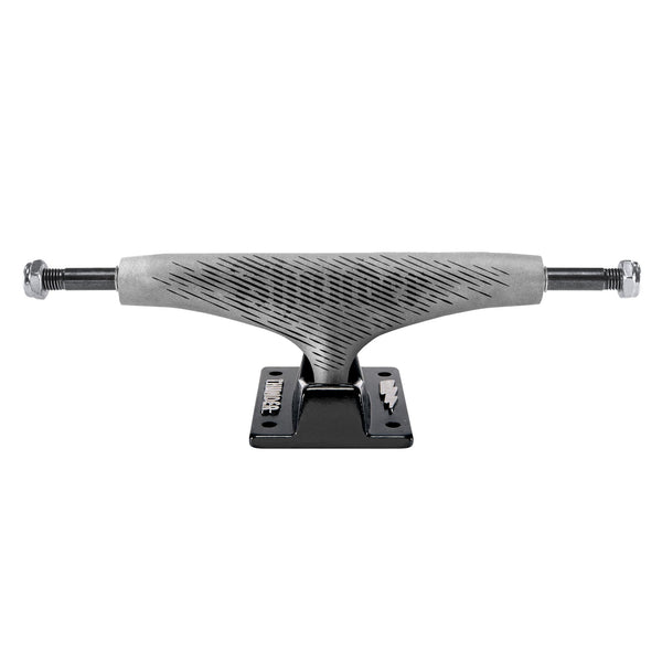 An image of a THUNDER TRUCKS 149 RAW/BLK OPTICAL LIGHTS (SET OF TWO) skateboard truck on a white background.