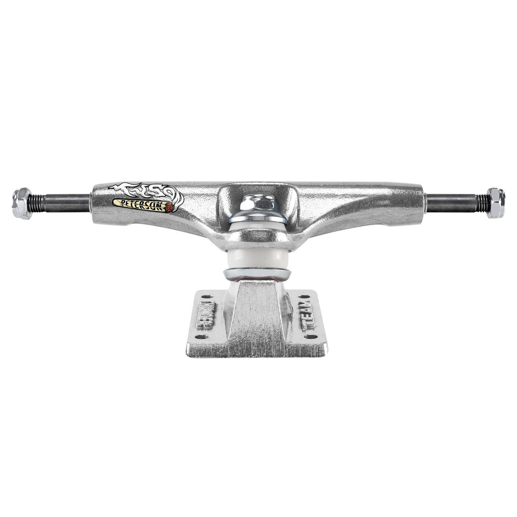 A THUNDER TRUCKS 151 TYSON STAMPED SERIES (SET OF TWO) silver skateboard truck on a white background.