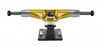A yellow and black THUNDER SONORA HOLLOW LIGHTS GOLD FADE 147 HI skateboard truck on a white background.