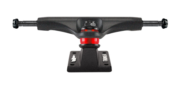 A THUNDER TRUCKS 148 BLACK WIDOW (SET OF TWO) skateboard truck by THUNDER on a white background.