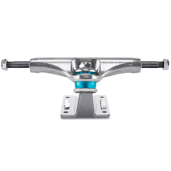 A silver THUNDER TRUCKS 145 HOLLOW POLISHED II (SET OF TWO) skateboard truck on a white background.