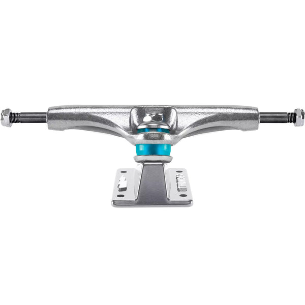 A silver THUNDER TRUCKS 149 HOLLOW POLISHED II skateboard truck on a white background.