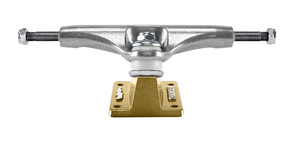 A THUNDER 148 TEAM HOLLOW MARIANO CUSTOMS skateboard truck on a white background.
