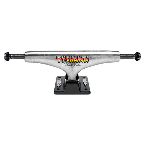 A skateboard truck with the word Tyshawn on it, featuring Thunder Trucks THUNDER TRUCKS 149 HOLLOW TYSHAWN SO GOOD (SET OF TWO).