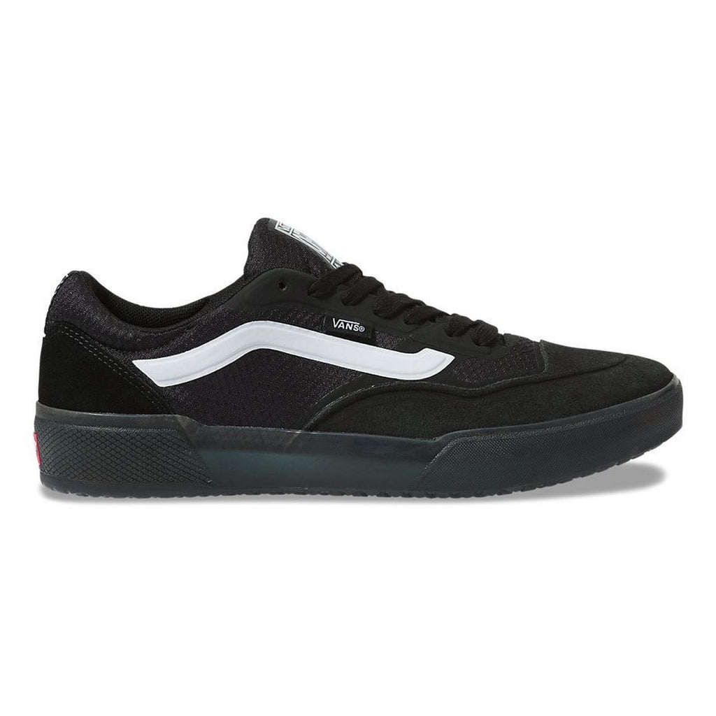 Black and white Vans Ave Pro shoes, perfect for skateboarders.