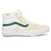 VANS CROCKETT HIGH SPORT VINTAGE MARSHMALLOW sneakers in white and green.