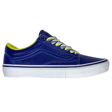 VANS X QUARTERSNACKS OLD SKOOL PRO ROYAL sneaker in blue and yellow.
