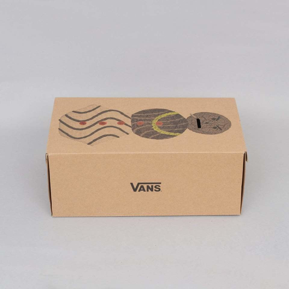 VANS X QUARTERSNACKS OLD SKOOL PRO ROYAL shoe box with a design on it.