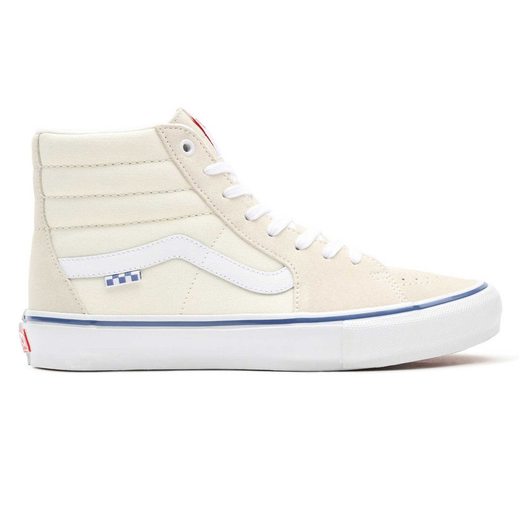 VANS SKATE SK8-HI OFF WHITE sneakers in white and blue.
