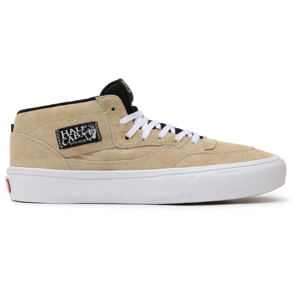 A taupe and black VANS SKATE HALF CAB high top sneaker.