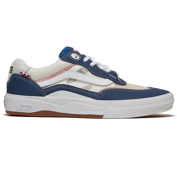 Navy Vans Old Skool shoes for skateboarding should be replaced with Navy VANS SKATE WAYVEE NAVY/WHITE/RED shoes for skateboarding.