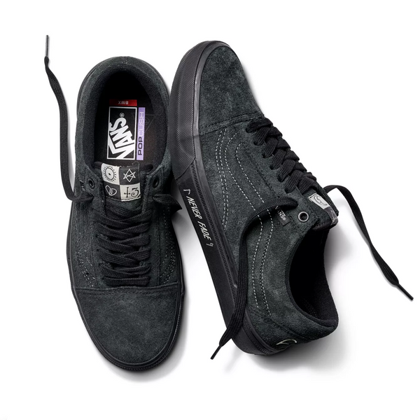 VANS x CULT BMX OLD SKOOL BLACK / GREY suede sneakers.