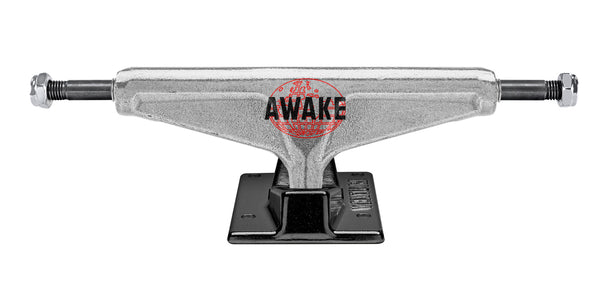 A skateboard truck with the word awake on it and VENTURE LIGHTS AWAKE GTO 5.8.
