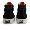 A pair of black LAST RESORT AB VM001 HI SUEDE high top sneakers with a white Last Resort AB logo on the side.
