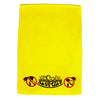 A yellow BLUETILE RUBBER DUCKY HAND TOWEL with a no smoking sign on it. (Brand Name: Bluetile Skateboards)
